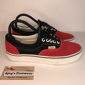 VANS Authentic Skate Shoes Red and Black Men's